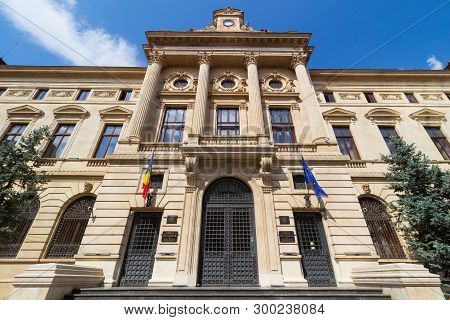 Bucharest, Romania - May 02, 2019: The National Bank Of Romania Headquarters, In This Picture Is The