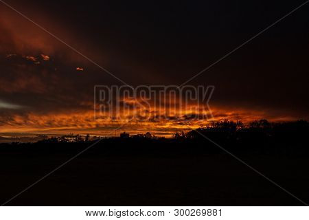 Colorfull Sunset At Noosaville Beach, Sunshine Coast, Australia.