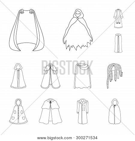 Vector Design Of Robe And Garment Sign. Set Of Robe And Cloth Vector Icon For Stock.