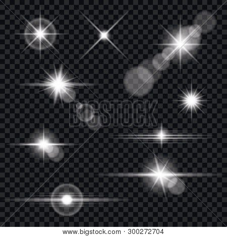 Set Of Transparent Lens Flares And Lighting Effects