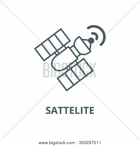 Sattelite Vector Line Icon, Linear Concept, Outline Sign, Symbol