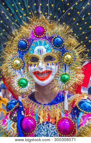 Bacolod , Philippines - Oct 28 : Participant In The Masskara Festival In Bacolod Philippines On Octo