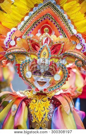 Bacolod , Philippines - Oct 28 : Participant In The Masskara Festival In Bacolod Philippines On Octo