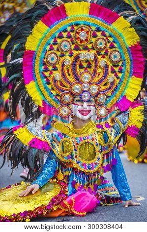 Bacolod , Philippines - Oct 28 : Participant In The Masskara Festival In Bacolod Philippines On Octo