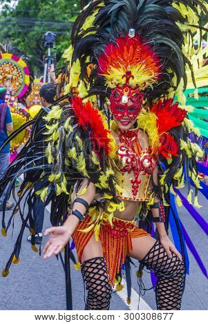 Bacolod , Philippines - Oct 28 : Participant In The Masskara Festival In Bacolod Philippines On Octo