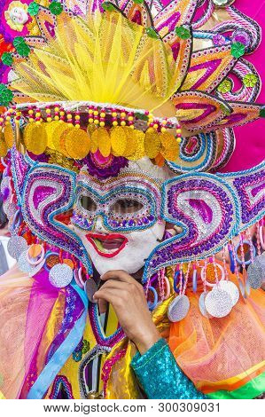 Bacolod , Philippines - Oct 28 : Participant In The Masskara Festival In Bacolod Philippines On Octo