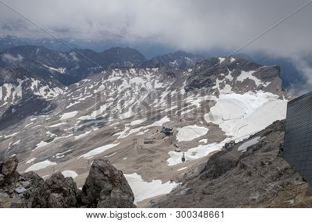 Zugspitzplatt In Bavaria On A Cloudy Day
