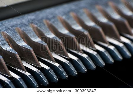 Extreme Macro Photo Of A Trimming Blade, Oster Blade