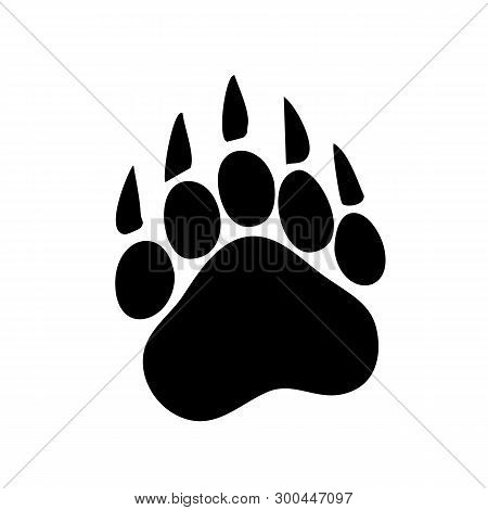 Paw Prints. Logo. Vector Illustration. Isolated Vector Illustration. Black On White Background. Eps 