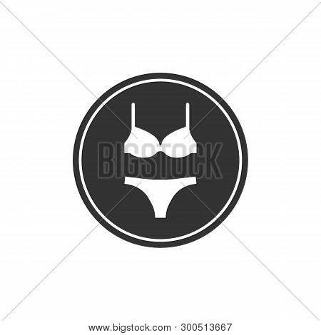 Bra, Underwear, Underthings Icon. Vector Illustration, Flat Design.
