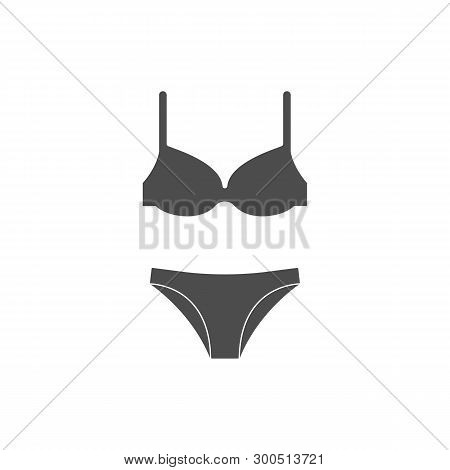 Bra, Underwear, Underthings Icon. Vector Illustration, Flat Design.