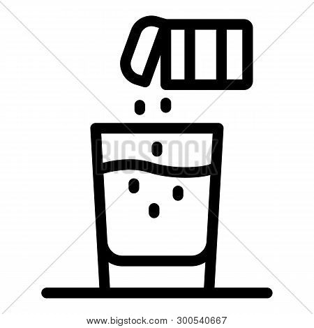 Pills And A Glass Of Water Icon. Outline Pills And A Glass Of Water Vector Icon For Web Design Isola