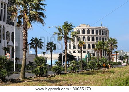 Batumi, Adjara, Georgia - May 3, 2018: Facade Of Colosseum Marina Hotel In Sherif Khimshiashvili Str