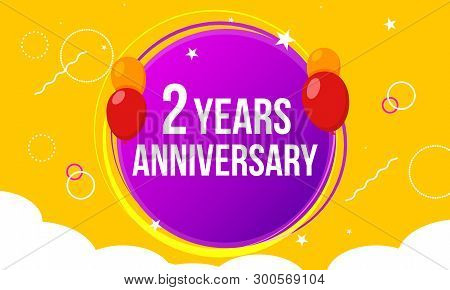 2 Anniversary Hapy Birthday First Invitation Celebration Party Card Event. 2st Anniversary Template 