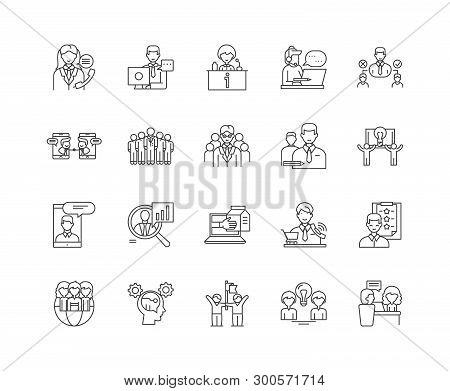 Councelling Line Icons, Signs, Vector Set, Outline Illustration Concept