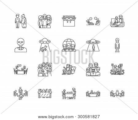 Guest Line Icons, Signs, Vector Set, Outline Illustration Concept