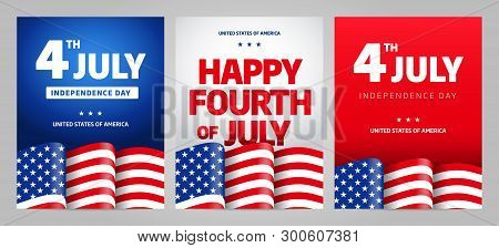 Happy Independence Day. 4 Th July. Vectror Set.