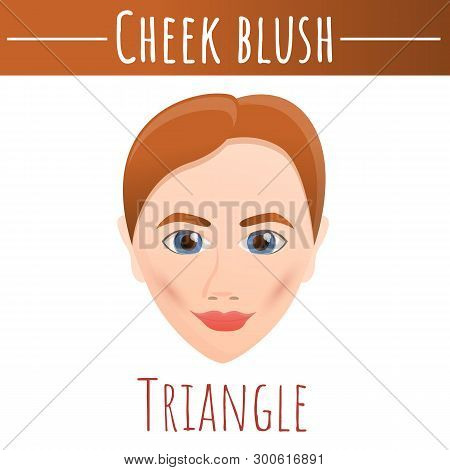 Cheek Blush Triangle Concept Background. Cartoon Illustration Of Cheek Blush Triangle Concept Backgr