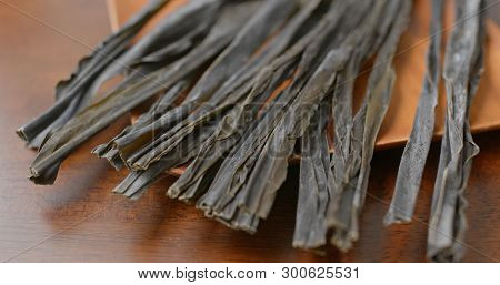Stack of japanese dry konbu