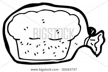 Brot in der Tasche cartoon