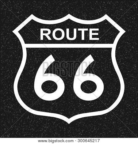 Us Route 66 Sign, Shield Sign With Route Number