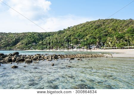 View Of Praw Bay, The One Of Beautiful And Peaceful Beach On Samed Island, The National Park At Rayo