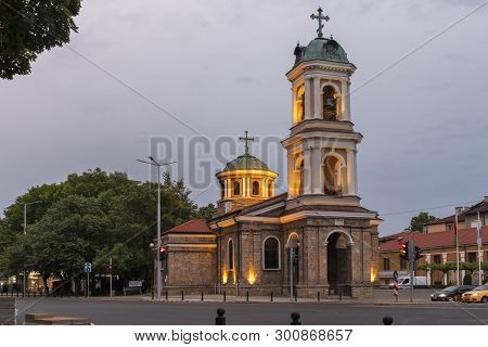 Plovdiv, Bulgaria - May 9, 2019: Sunset View Of Church Of Saint Petka In City Of Plovdiv, Bulgaria