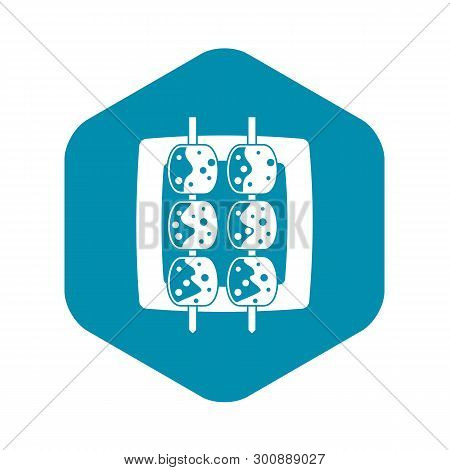 Meat Shashlik Icon. Simple Illustration Of Meat Shashlik Vector Icon For Web