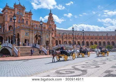 Seville Spain May 8th 2019 The Plaza De Espania Is A Square Located In The Park In Seville Built In 