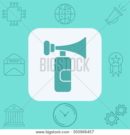 Air Horn Icon Vector, Filled Flat Sign, Solid Pictogram Isolated On White. Symbol, Logo Illustration