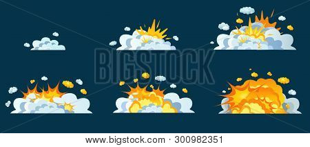 Frame Animation With Effect Of Burning, Explosion, Divided Into Frames.
