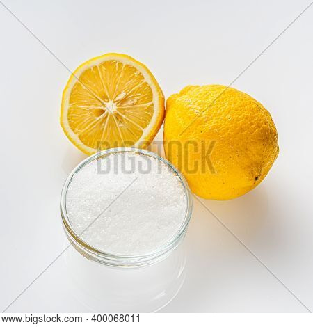 Citric Acid On A White Acrylic Background