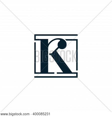 Initial Letter Rk Or Kr Typography Logo Design Vector