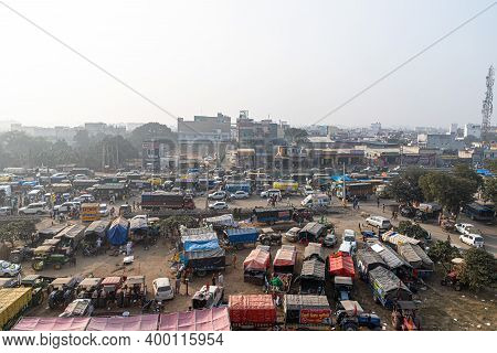 New Delhi, India - December 2020
Aerial View Of Singhu Border.farmers Are Protesting Against New Far