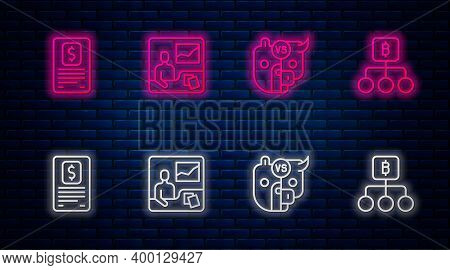 Set Line Trading Courses, Bull And Bear Of Stock Market, Business Finance Report And Blockchain Tech