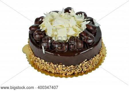 Prepared For Special Occasions, Delicious And Beautiful Chocolate Cake, Isolated On White Background
