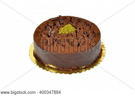 Prepared For Special Occasions, Delicious And Beautiful Chocolate Cake, Isolated On White Background