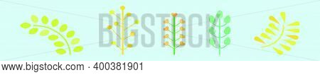 Set Of Plant Cartoon Icon Design Template With Various Models. Modern Vector Illustration Isolated O
