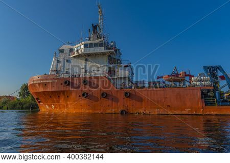 Russia, Kaliningrad 19,08,2020 Ship Baltic Explorer In Kaliningrad Seaport, Kaliningrad, Russia,