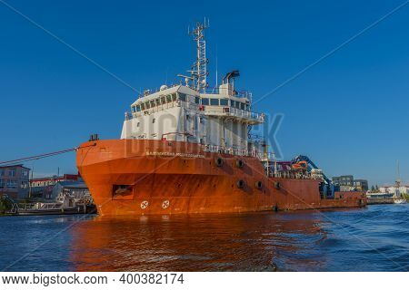 Ship Baltic Explorer In Kaliningrad Seaport, Kaliningrad, Russia,