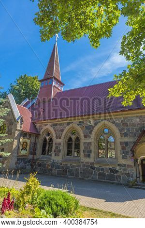 Amber, Russia - 18.08.2020: The Temple In Honor Of The Kazan Icon Of The Mother Of God In Summer Day