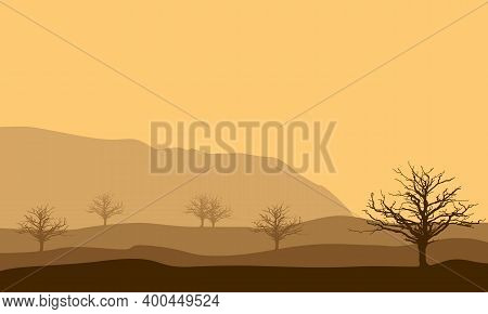 Beautiful Twilight Scenery On The City Edge. City Vector