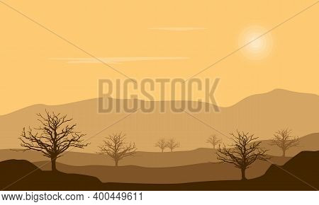 Scenery Of Cloud In The Countryside At Sunset. City Vector