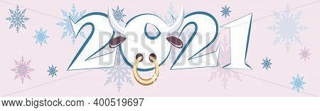 Ox Bull Chinese New Year Line Lettering Snowflakes
