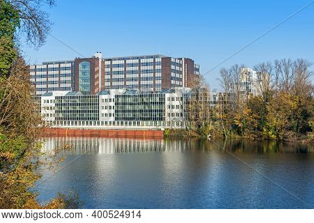 Berlin, Germany - November 8, 2020: Former Port And Now A Pleasure Boat Harbor Borsighafen, Part Of 