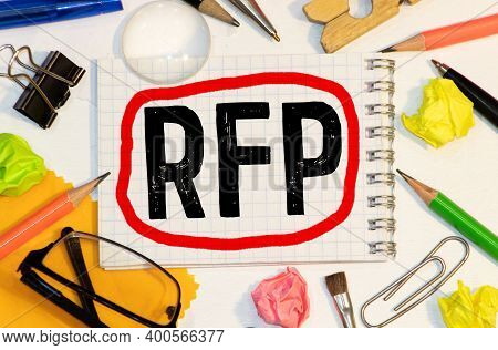 Rfp Request For Proposal - Handwriting On Paper With Cup Of Coffee And Pen, Acronym Business Concept