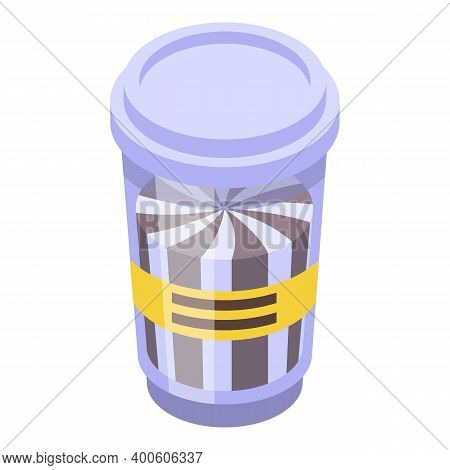 Chocolate Paste Ice Cream Icon. Isometric Of Chocolate Paste Ice Cream Vector Icon For Web Design Is