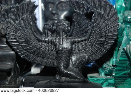 Egypt, Hurghada 14,01,2009 Close Up Old Egyptian Pharaoh Statues (souvenirs)