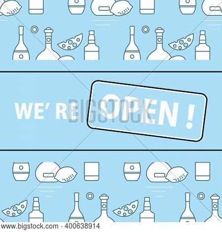 Vector Illustration Reopening Of Liquor Store Alcohol Shop Bar After Covid-19 Coronavirus Pandemic S