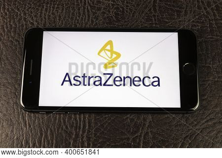 Indianapolis - Circa December 2020: Astrazeneca Logo On A Smartphone. Astrazeneca Has Been Working O
